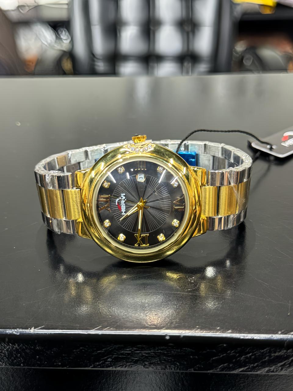 Twotone Black Chain Men's Watch