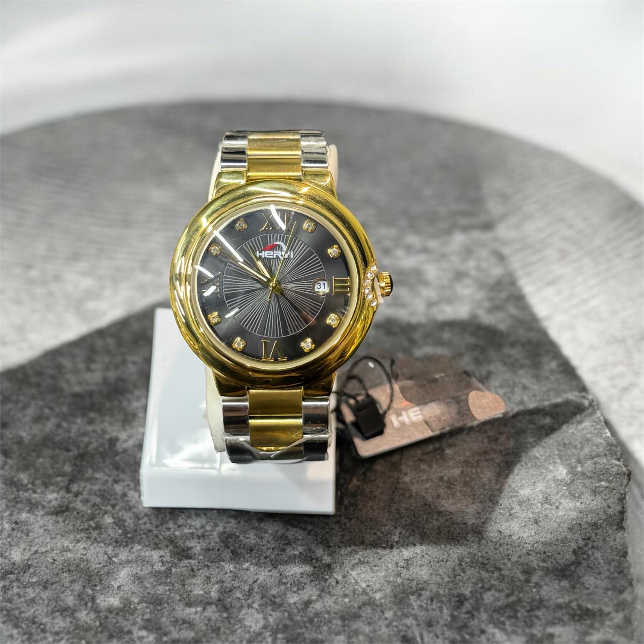 Twotone Black Chain Men's Watch