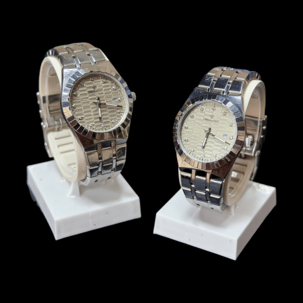 Diamond Blue Elite Silver Chain Watch